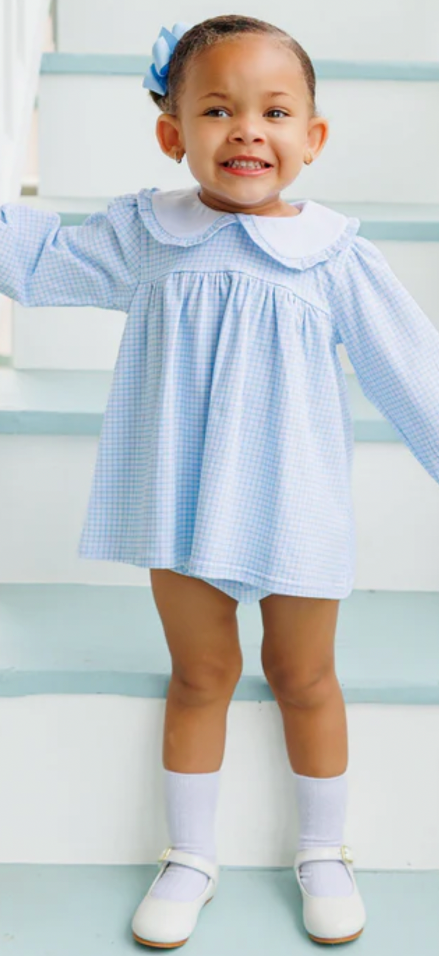 Charlotte Diaper Set-Light Blue Windowpane