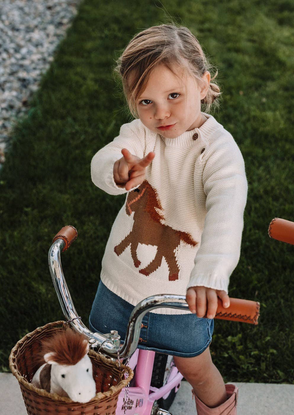 Gwenny Horse Sweater (Cream)