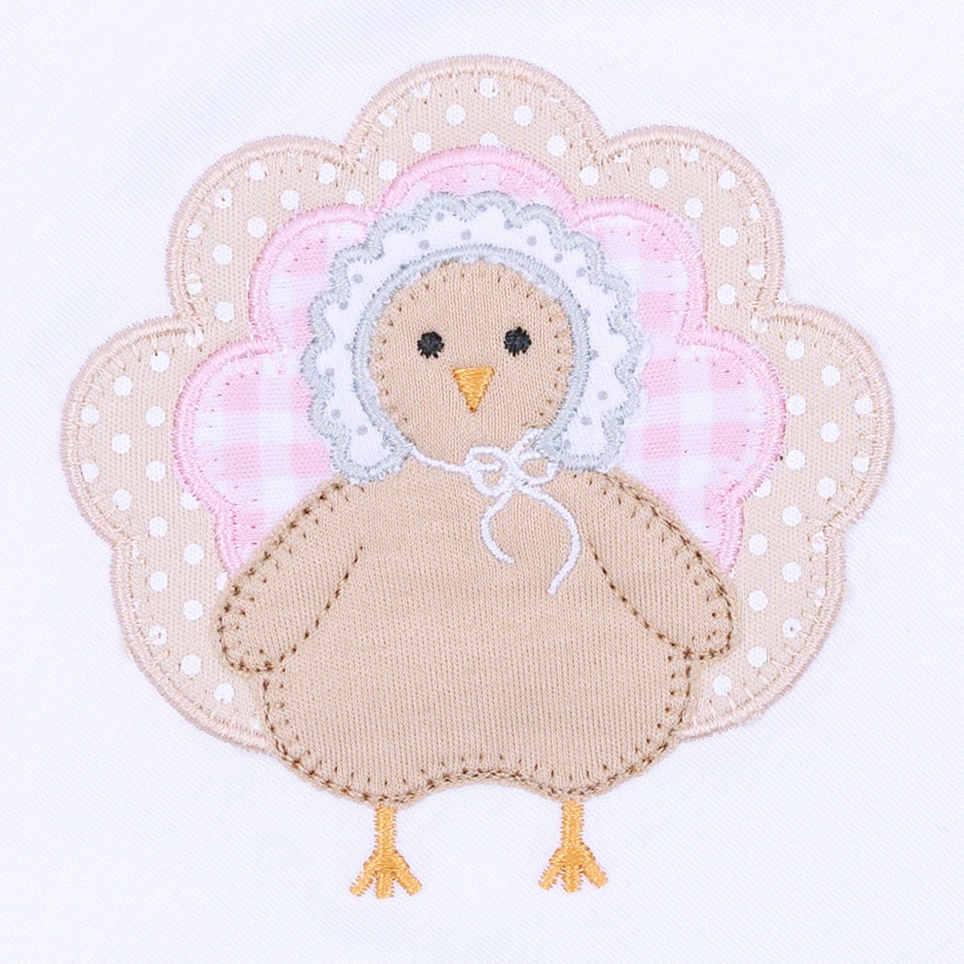 Pilgrim Pals Applique Long Pajamas - Pink