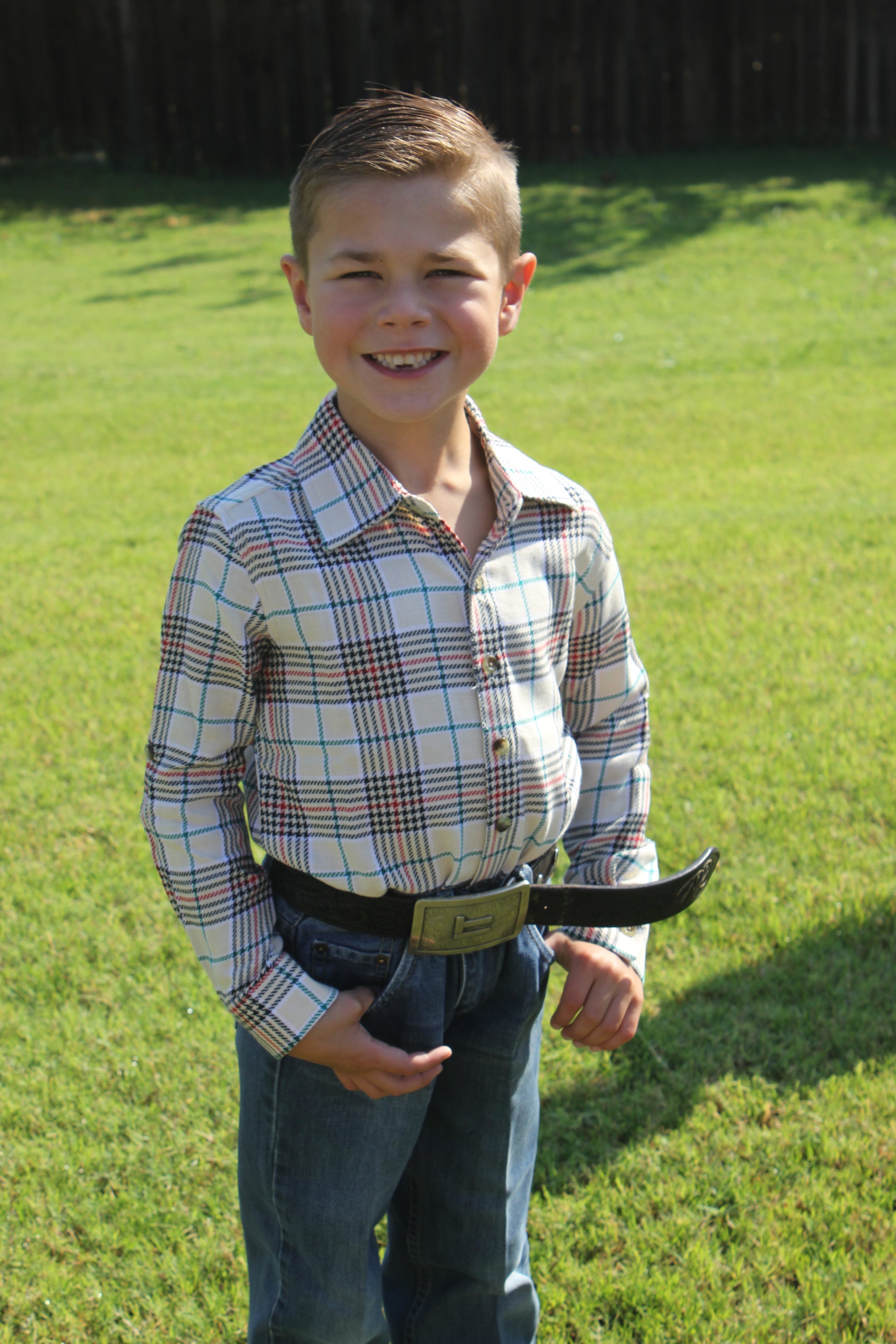 Boys Tannen Plaid Long Sleeve Button Down