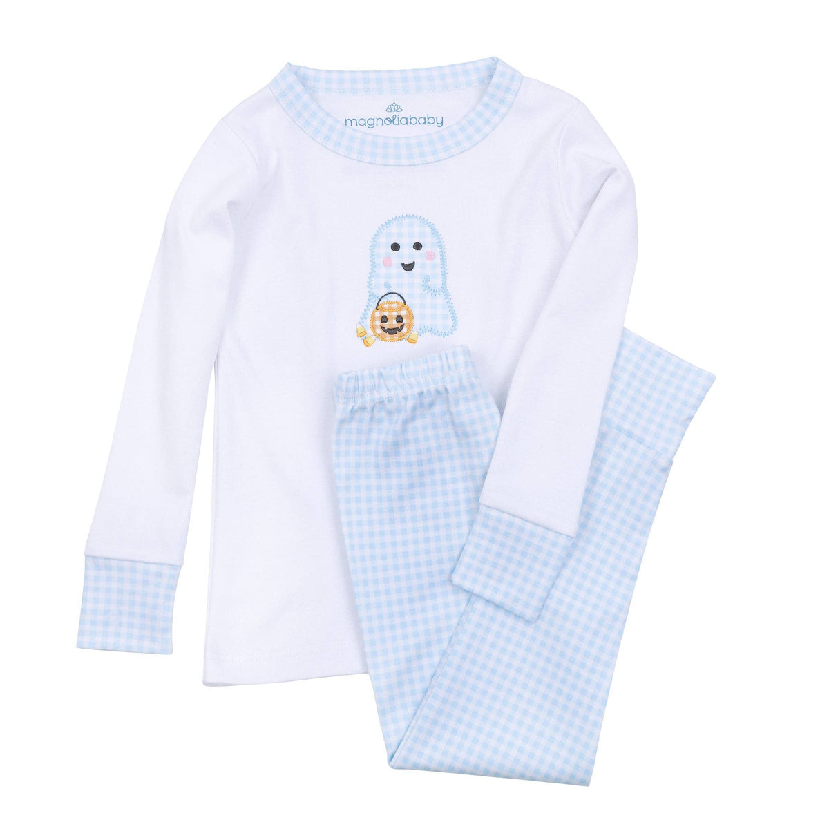 Boo Crew! Applique Long Pajamas - Light Blue