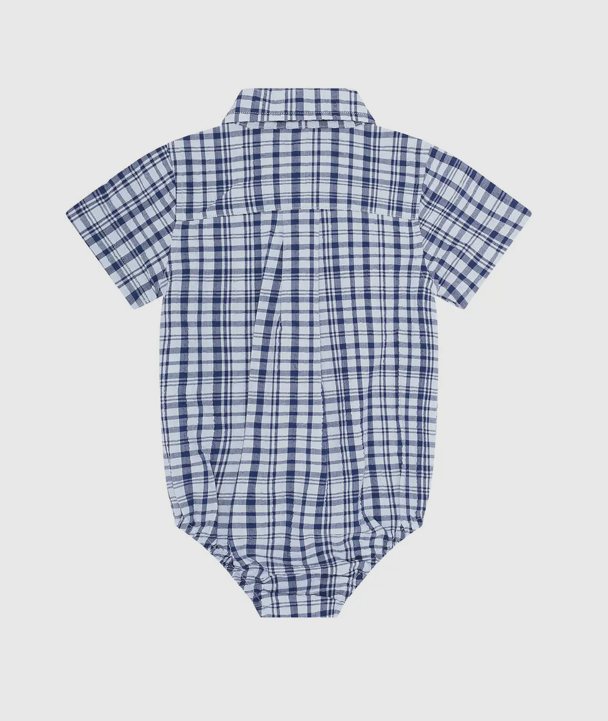 Blue Plaid Pima Cotton Onesie Shirt
