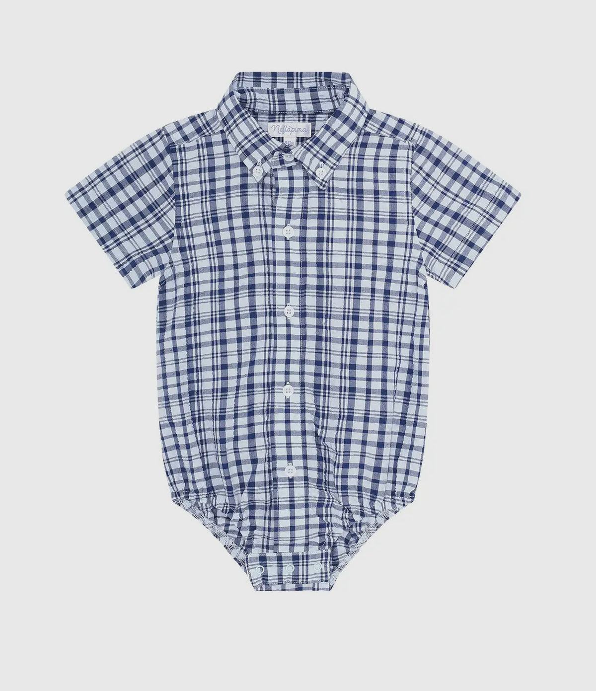 Blue Plaid Pima Cotton Onesie Shirt