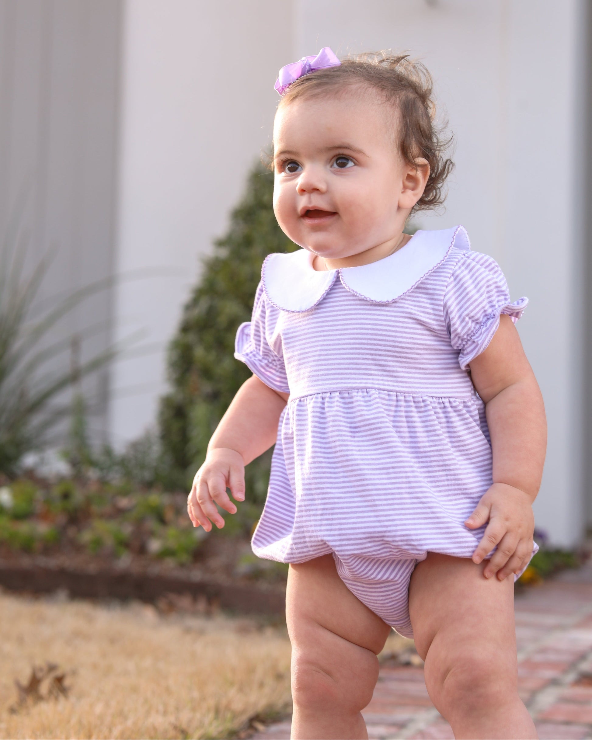 Charlotte Bubble- Lavendar Stripe