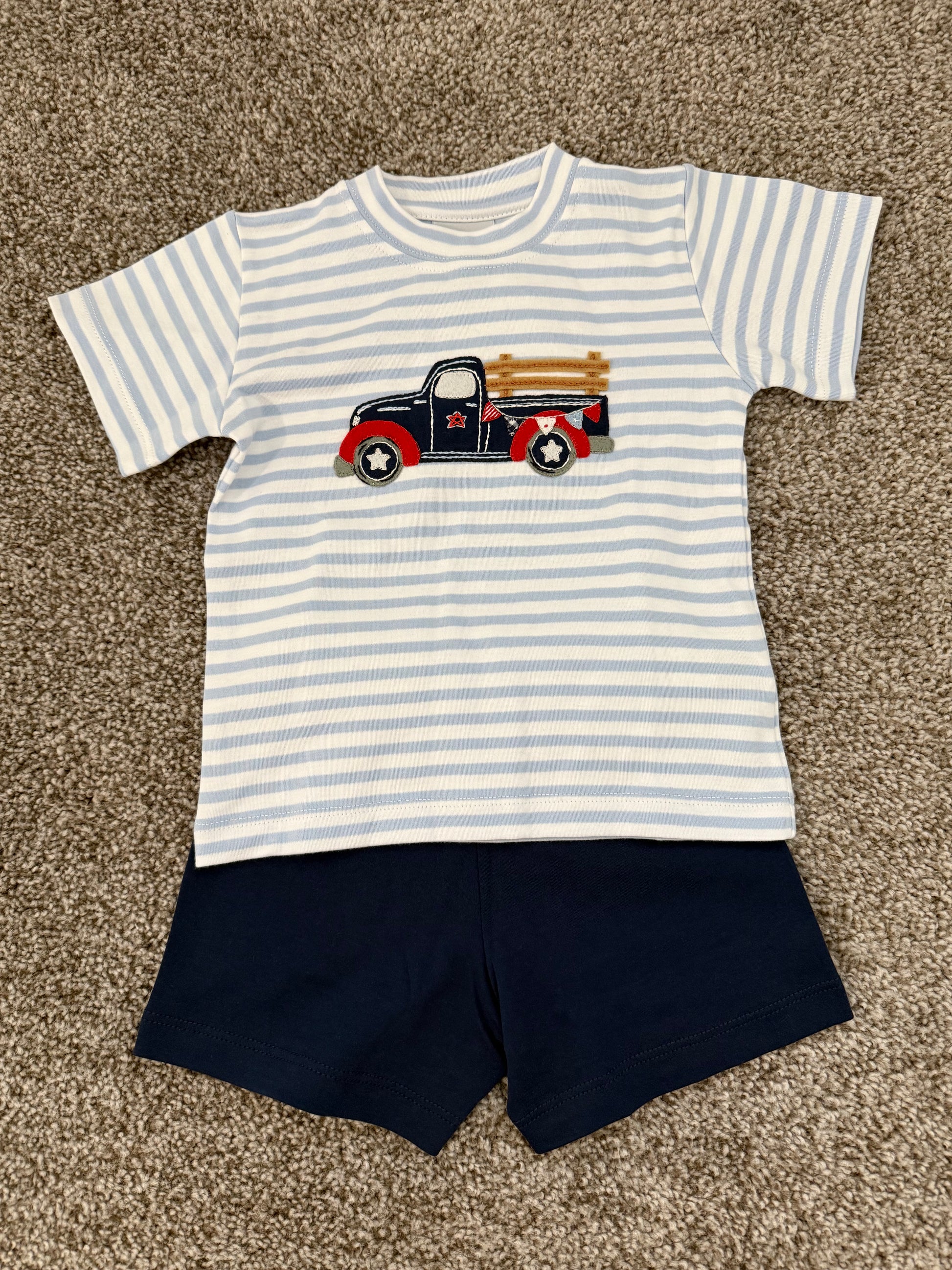Squiggles Boys 4th of July Short Set