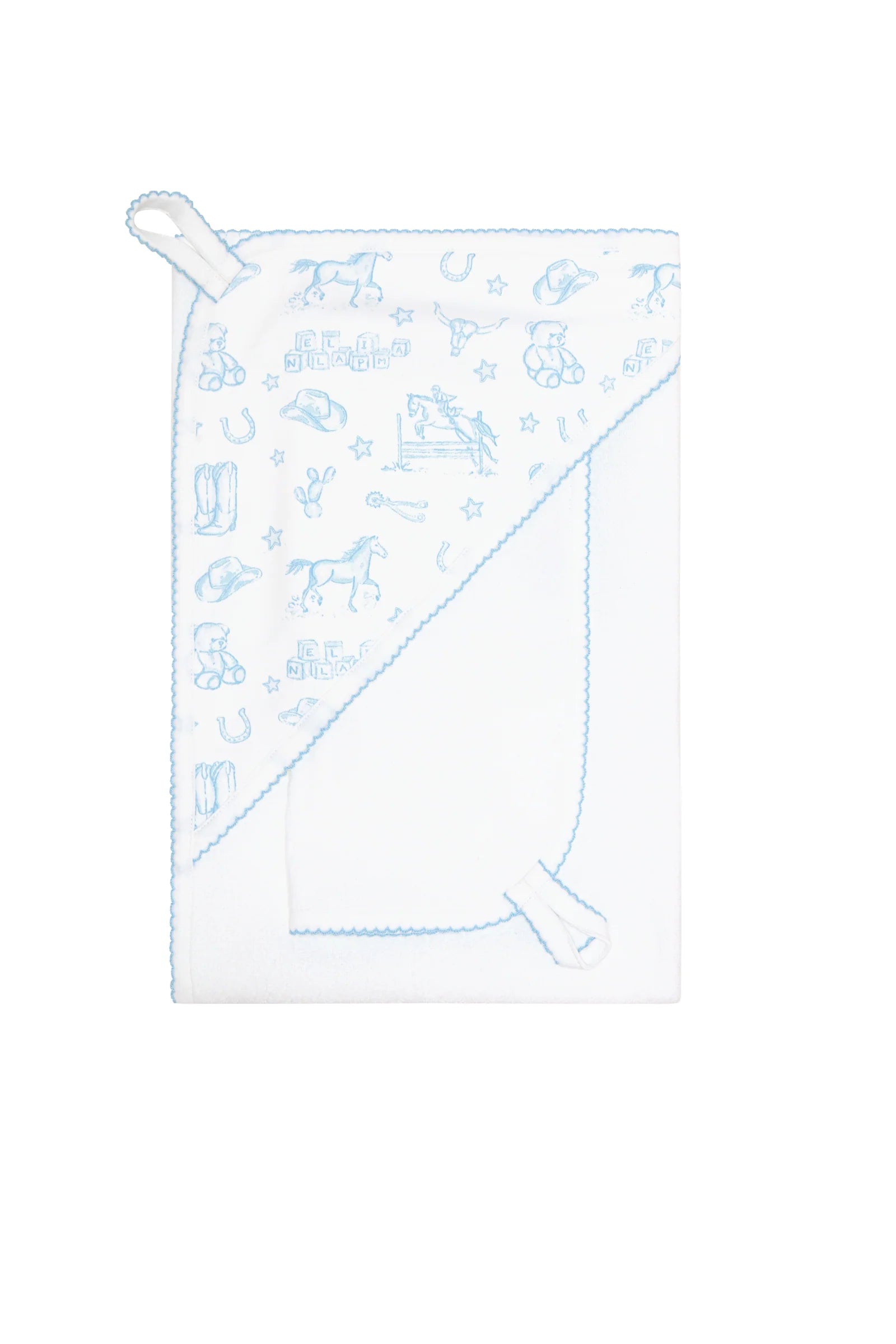 Blue Lone Star Toile Towel