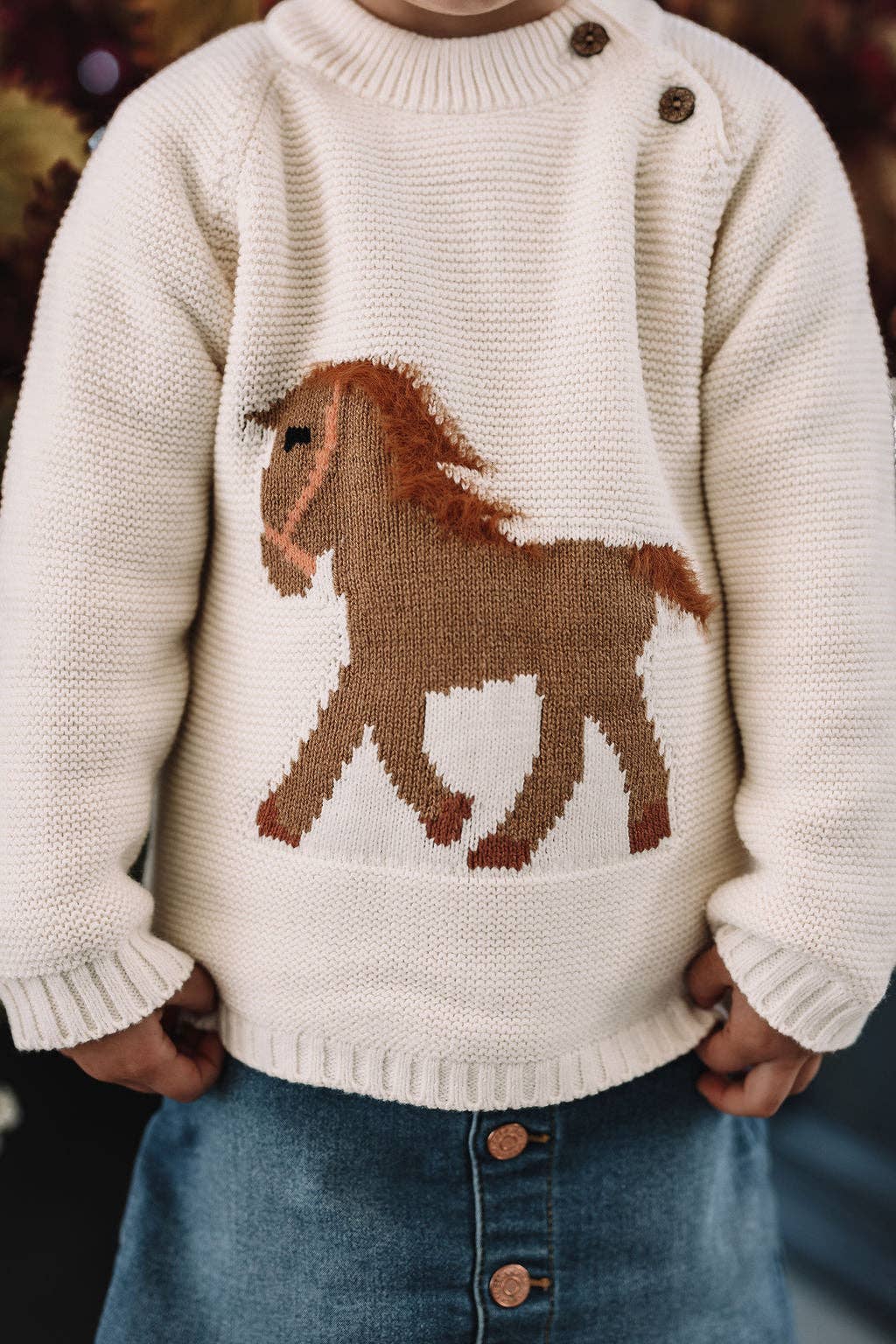 Gwenny Horse Sweater (Cream)