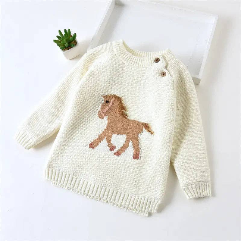 Gwenny Horse Sweater (Cream)