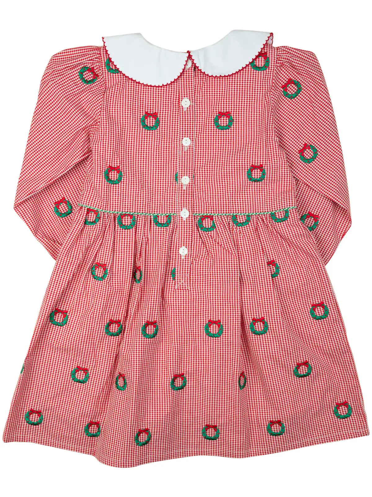 Christmas Wreaths Embroidered Dress